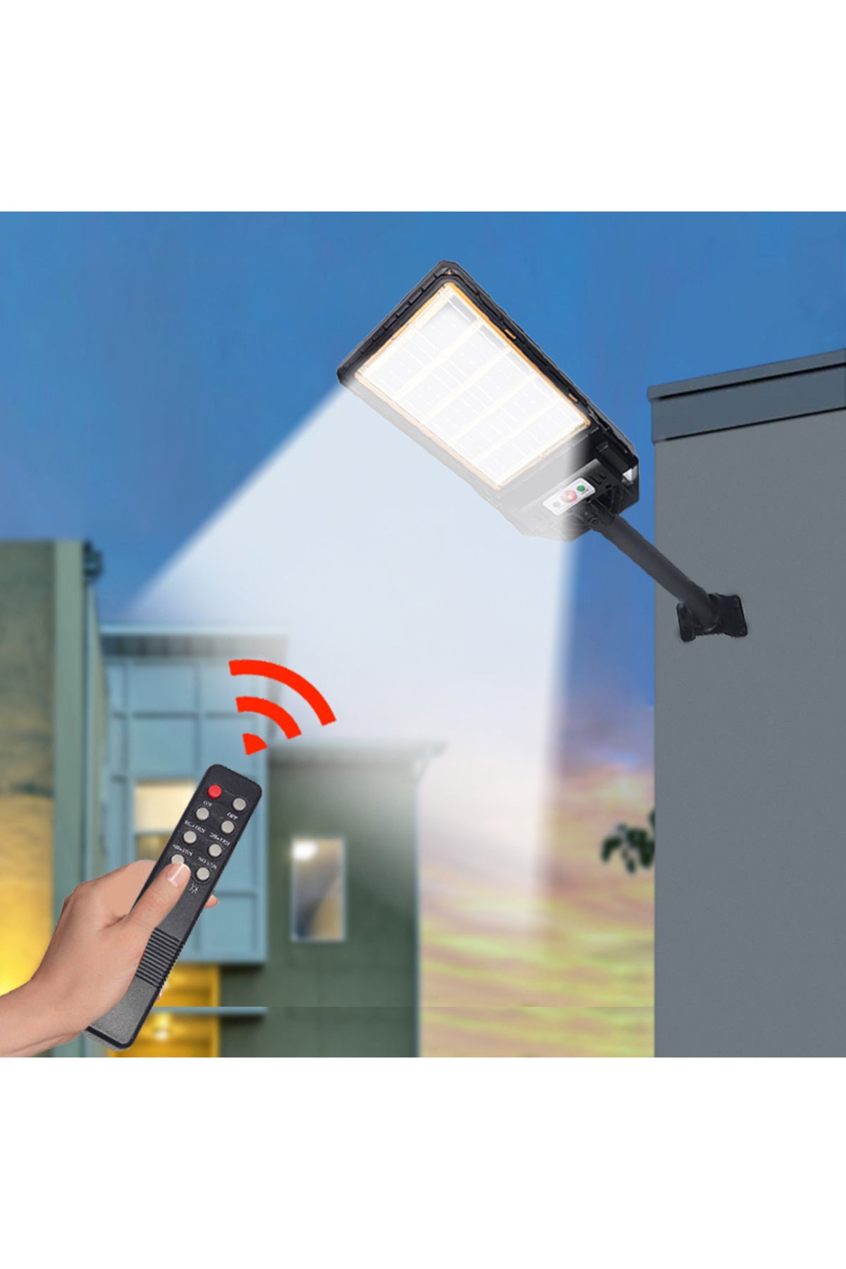 400W Çift Yüzey Şarjlı Güneş Enerjili Ultra İnce LED Sokak Lambası| Su Geçirmez, Sensörlü, kumandalı