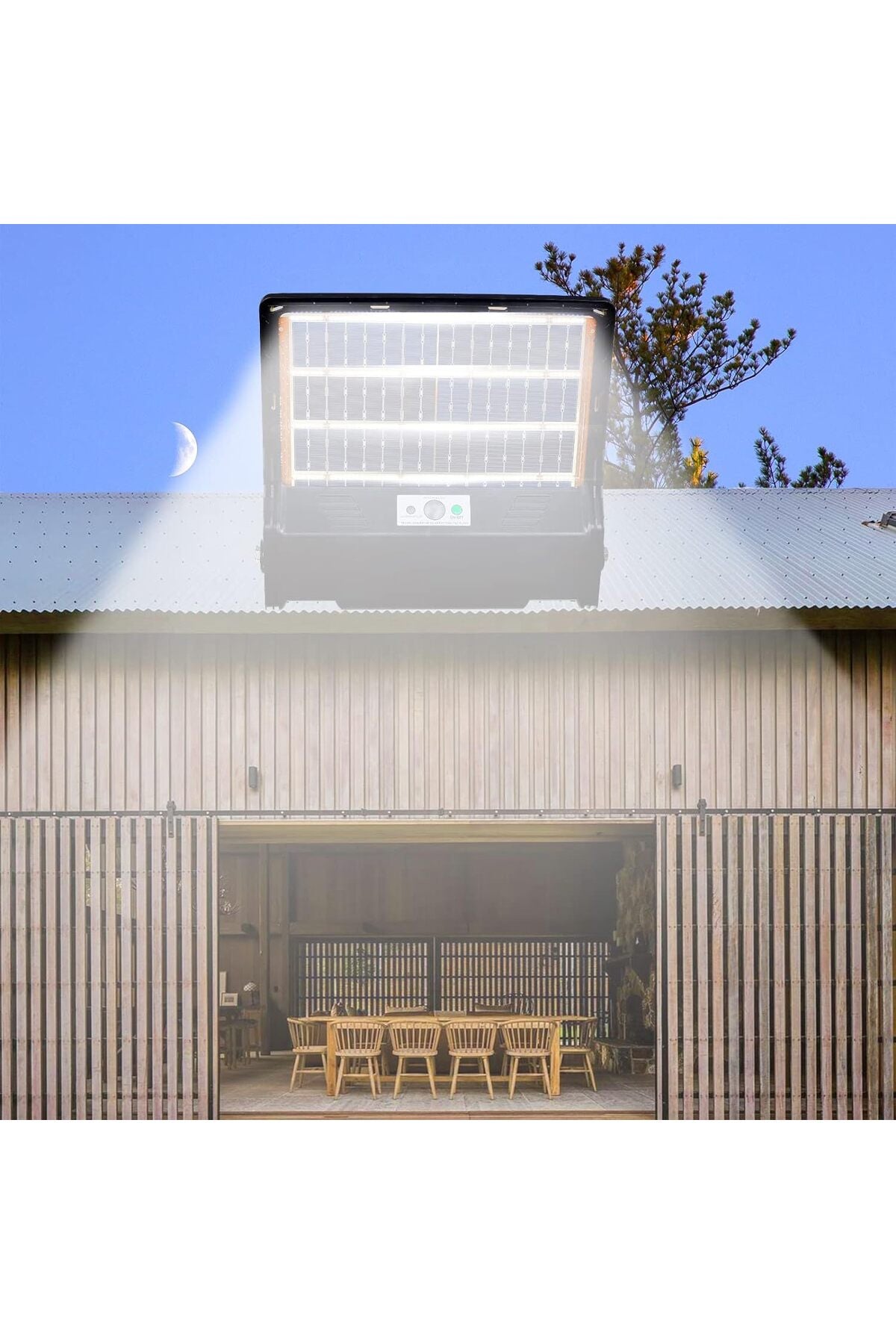 200W Çift Taraflı Güneş Enerjili Paneli Ultra İnce LED Projektör| Su Geçirmez, Sensörlü, kumandalı