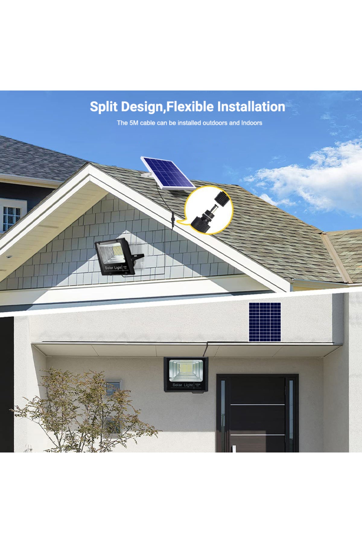 100W Led Projektör Bahçe Aydınlatması| Su Geçirmez, Sensörlü, kumandalı