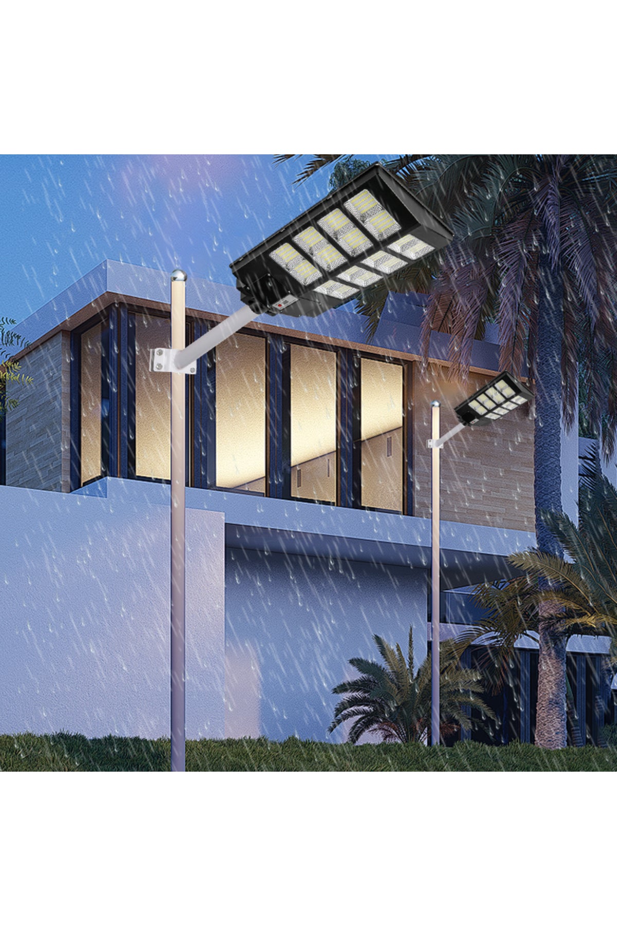 300W Hareket Sensörlü 6 Led Sokak Lambası| Su Geçirmez, Kumandalı, 3modlu