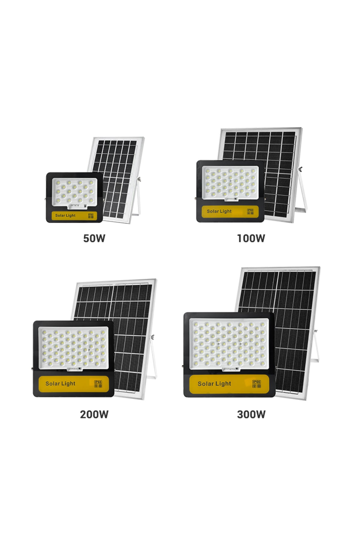 2'li 300 Watt Proje Tipi Belediye Kalitesi Güneş Enerjili Projektör| Su Geçirmez, Sensörlü,kumandalı