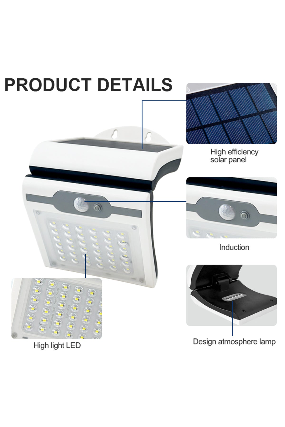 20W Güneş Enerjili Duvar Aplik Lamba Bahçe Balkon Dekorasyon Aydınlatması| Su Geçirmez, Sensörlü