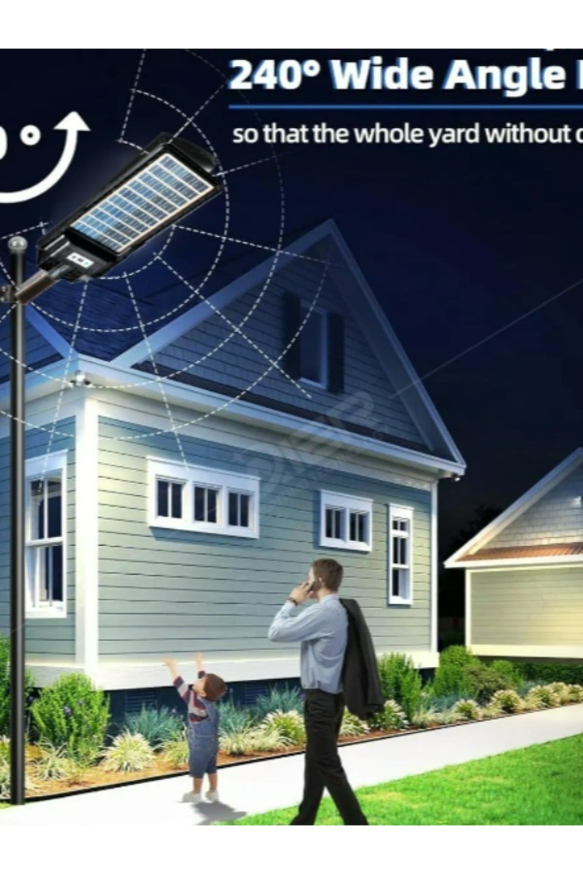 300W Hareket Sensörlü 6 Led Sokak Lambası| Su Geçirmez, Kumandalı, 3modlu